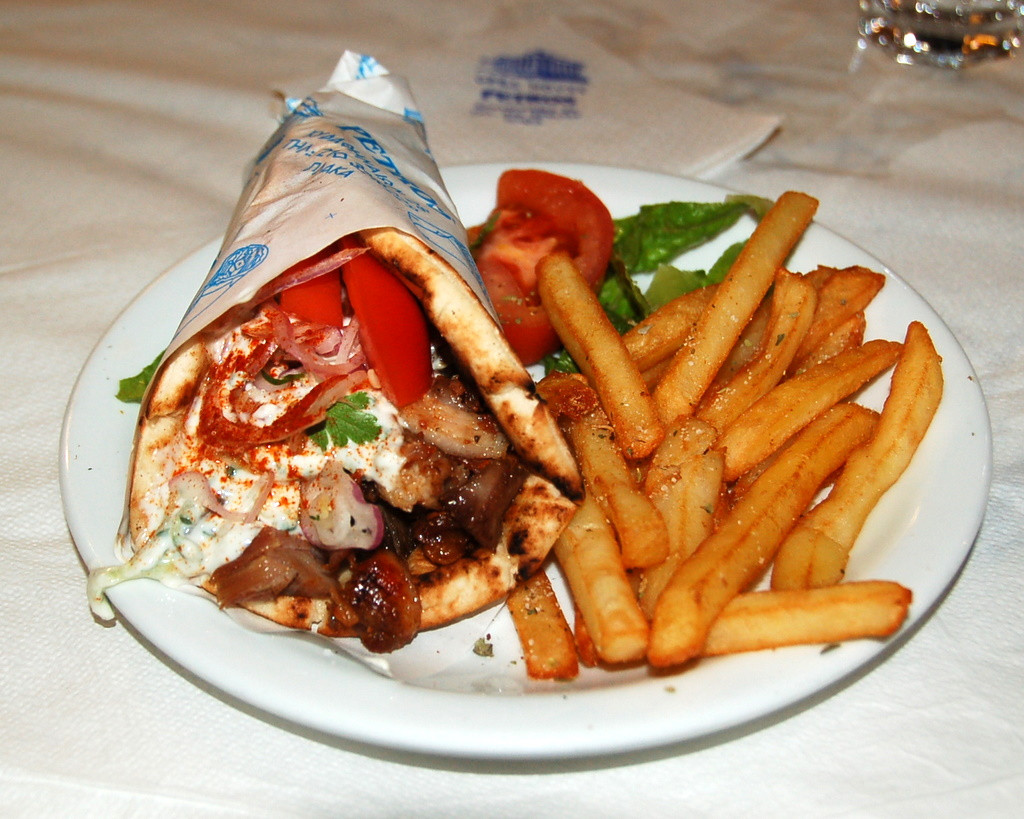 Pita Gyros with Fries on the side